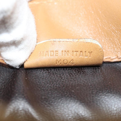 Celine Vintage Macadam Shoulder Bag Canvas and Leather, Beige, Canvas, Shoulder Bag