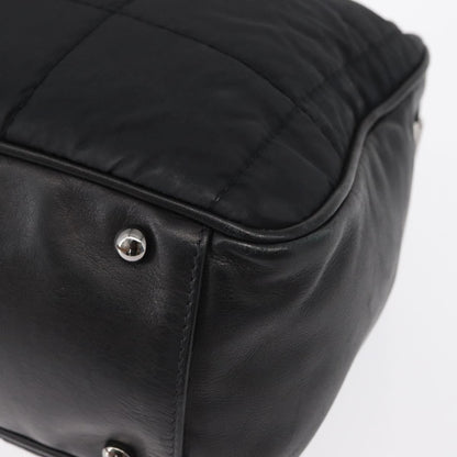 Chanel Square Stitch Boston Bag Quilted Nylon, Black, Nylon, Travel Bag