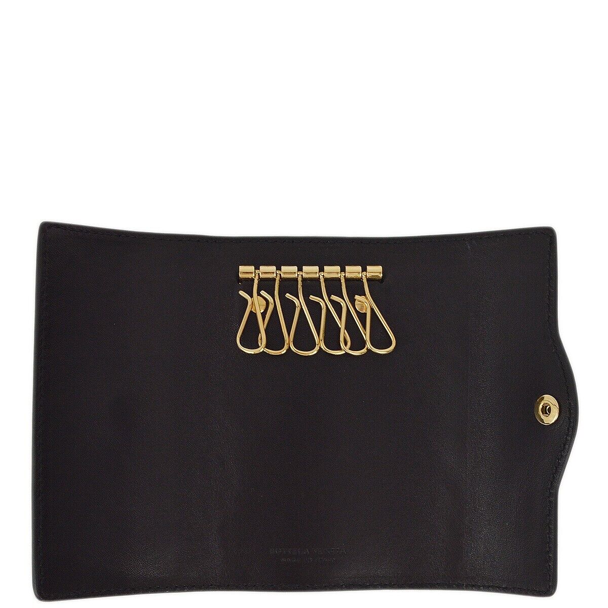 Bottega Veneta Knotted Keyring Leather, BLACK, LEATHER, Charms and Keychains