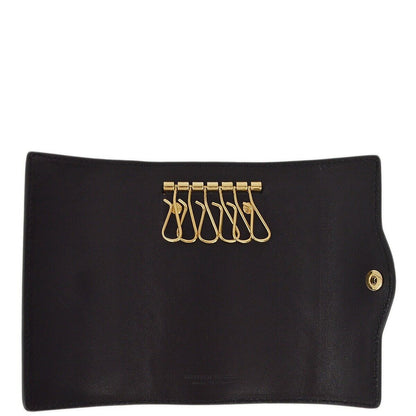 Bottega Veneta Knotted Keyring Leather, BLACK, LEATHER, Charms and Keychains