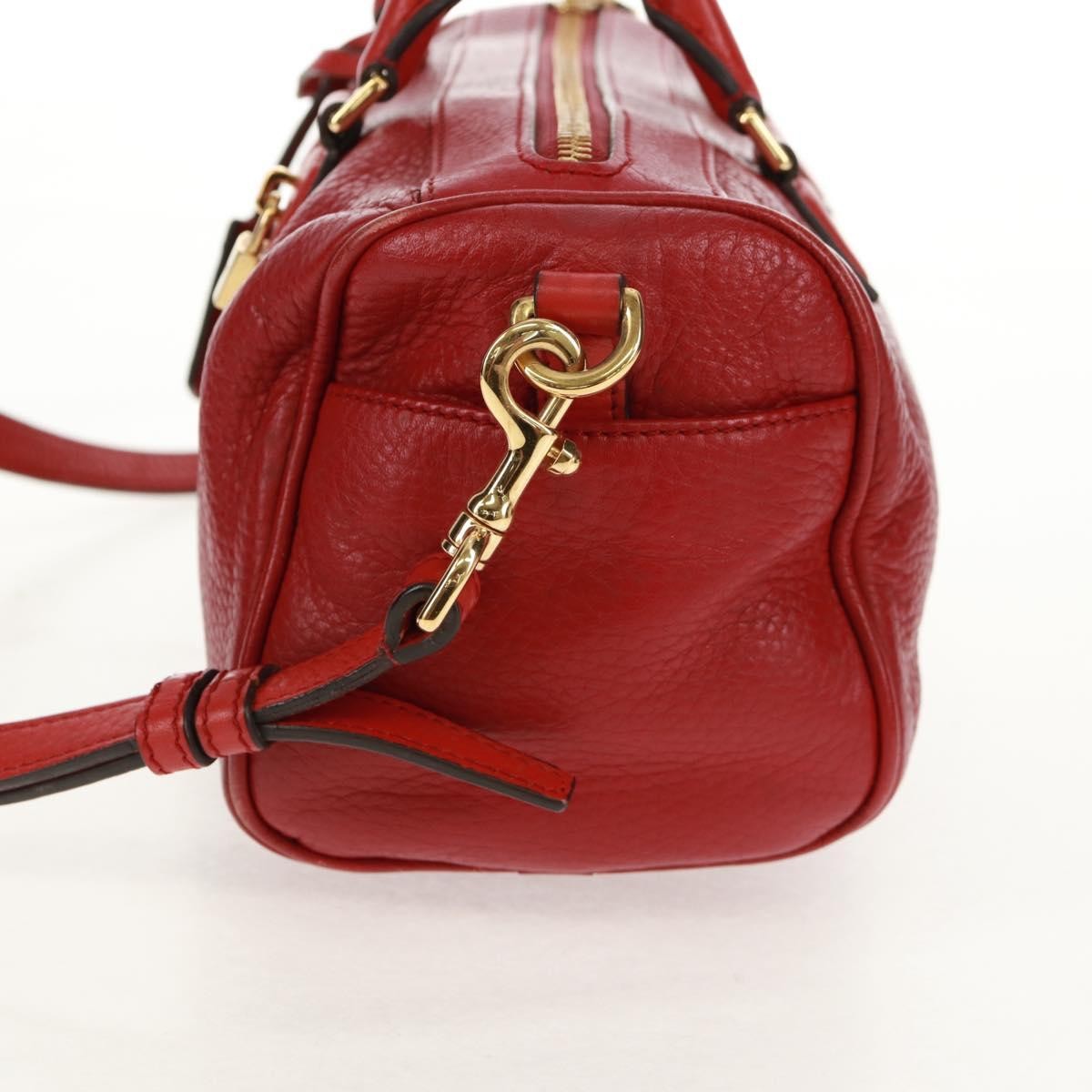Loewe Anagram handbag Leather, RED, LEATHER, Handbag
