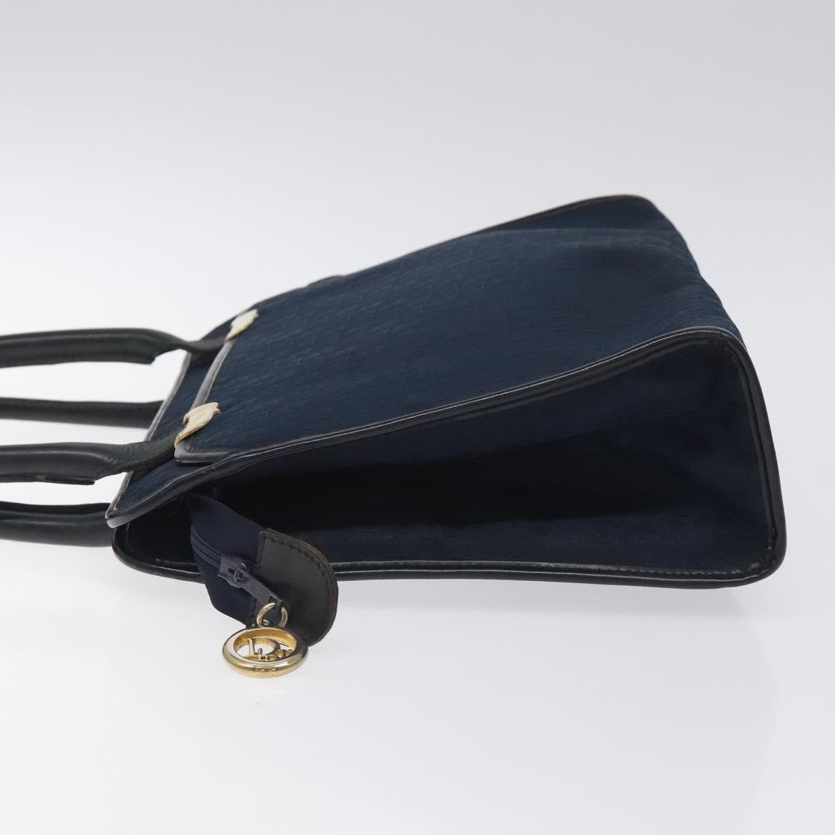 Christian Dior Vintage Trotter Handbag Canvas, NAVY, CANVAS, Handbag