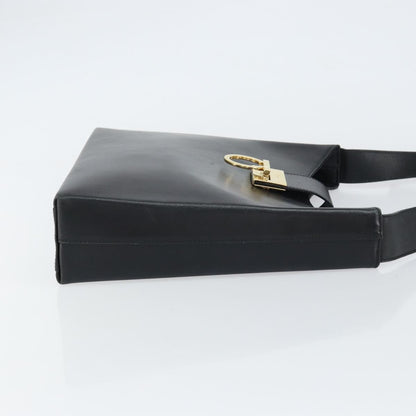 Salvatore Ferragamo Gancio Flap Hobo Leather, BLACK, LEATHER, Shoulder bag