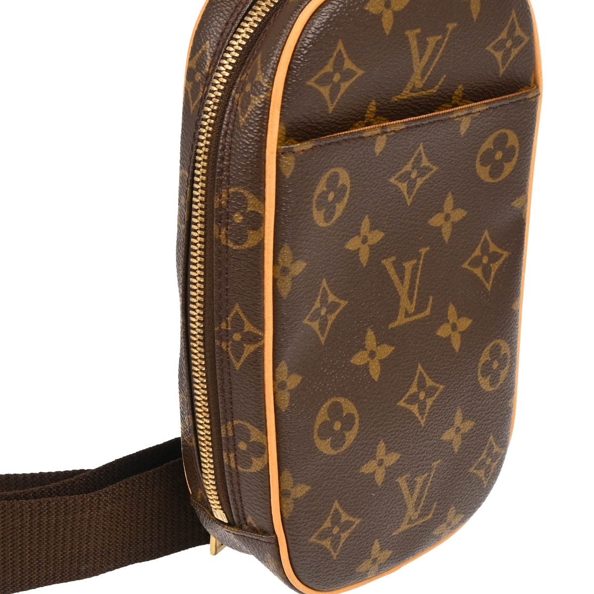 Louis Vuitton Pochette Gange Monogram Canvas, BROWN, CANVAS, Clutche & pouche