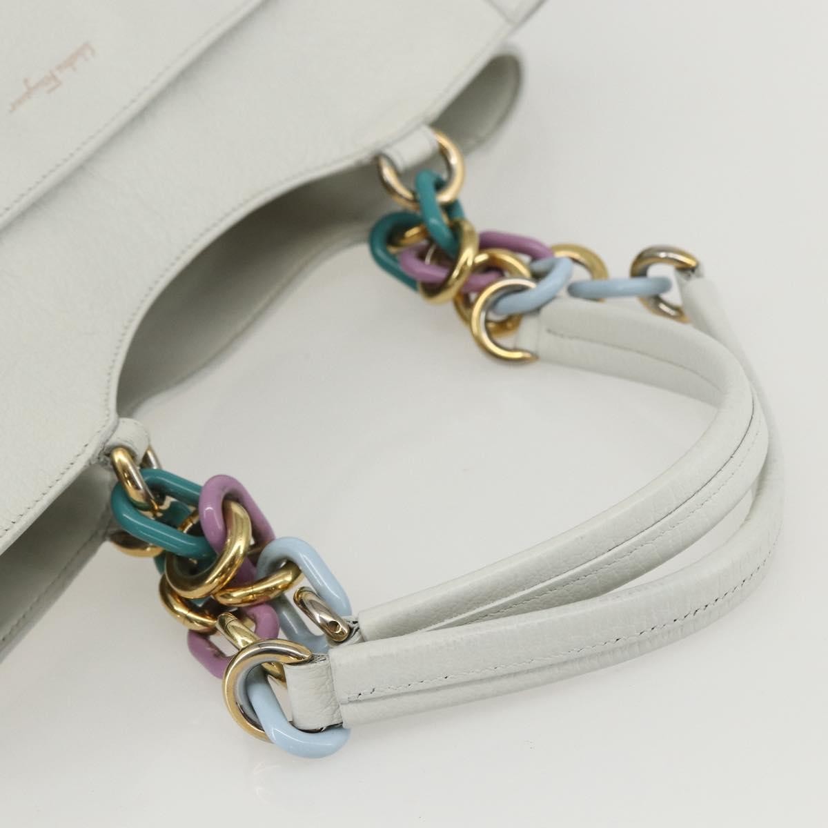 Salvatore Ferragamo Vintage Tote bag Leather, WHITE, LEATHER, Tote bag