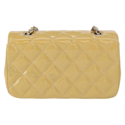 Chanel Vintage Classic Single Flap Bag Quilted Patent, YELLOW, PATENT_LEATHER, Shoulder bag