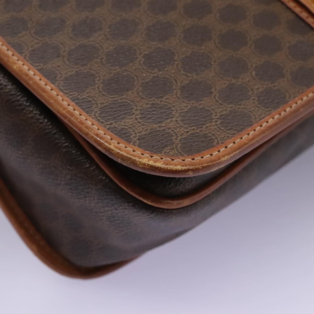 Celine Macadam Shoulder Bag PVC Leather, BROWN, CANVAS, Shoulder bag