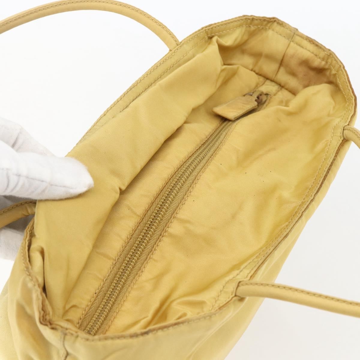 Prada Vintage Tote Tessuto, YELLOW, NYLON, Tote bag