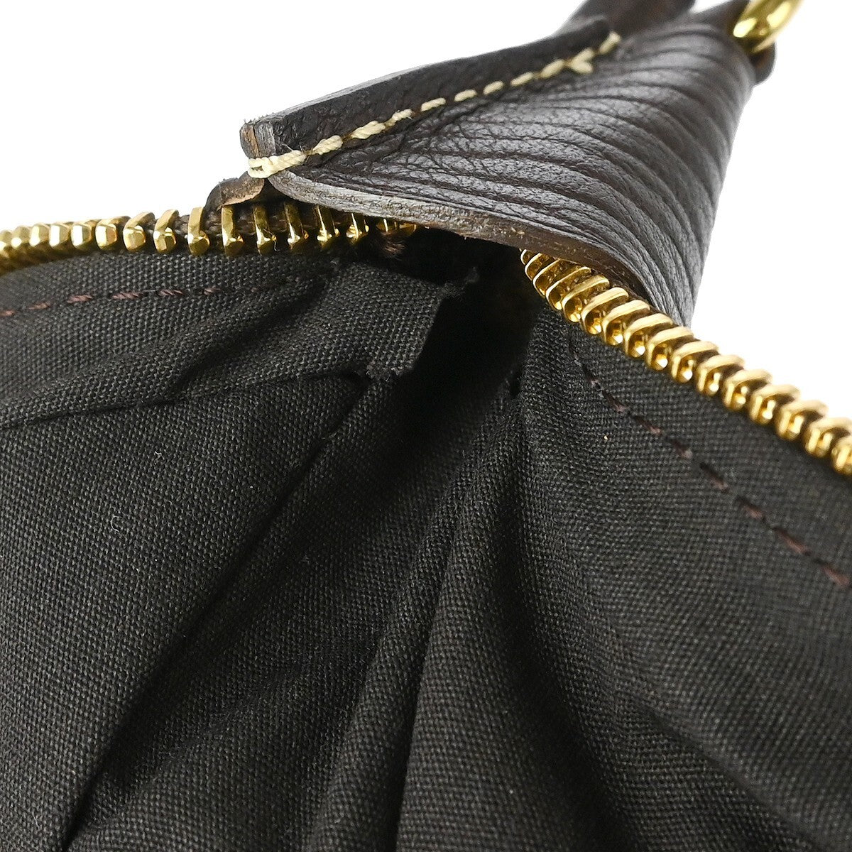 Louis Vuitton Boulogne Handbag Mini Lin, BROWN, CANVAS, Shoulder bag