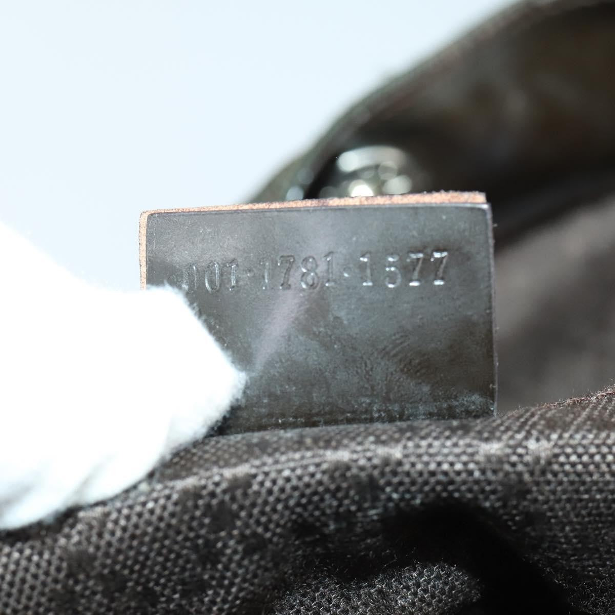 Gucci Vintage Bamboo Handle Bag Nylon, BROWN, NYLON, Handbag