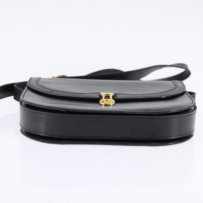 Christian Dior Flap Shoulder Bag Leather, BLACK, LEATHER, Shoulder bag