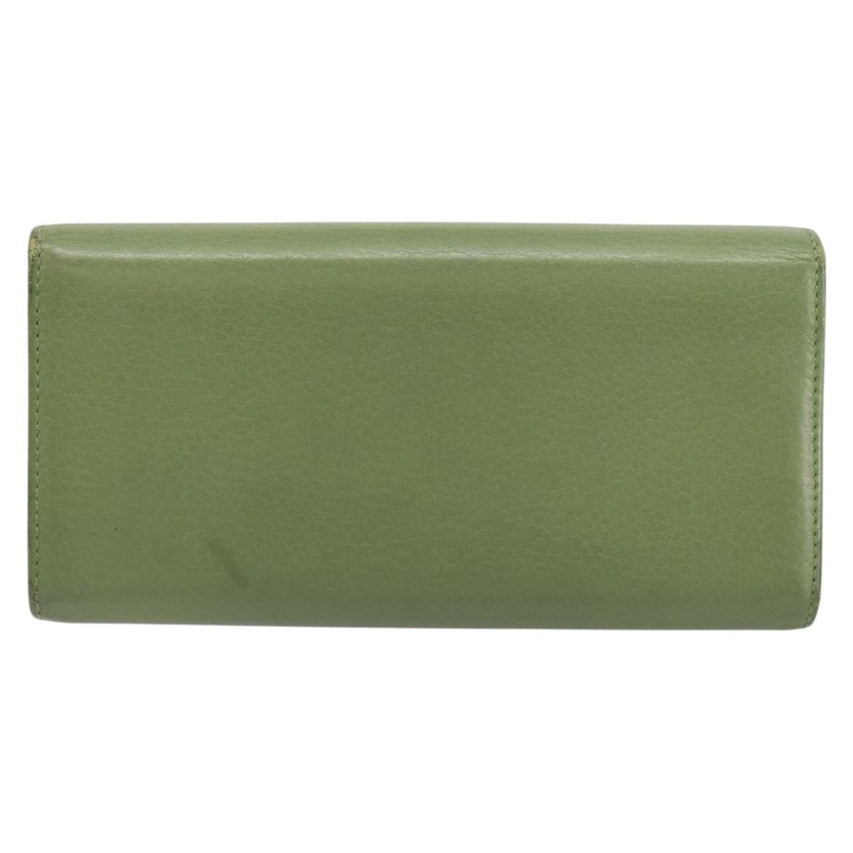 Gucci Logo Embossed Continental Wallet Leather, GREEN, LEATHER, Wallets