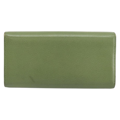 Gucci Logo Embossed Continental Wallet Leather, GREEN, LEATHER, Wallets