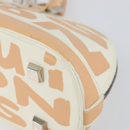 Louis Vuitton Alma Handbag Limited Edition Graffiti Leather, WHITE, CANVAS, Handbag