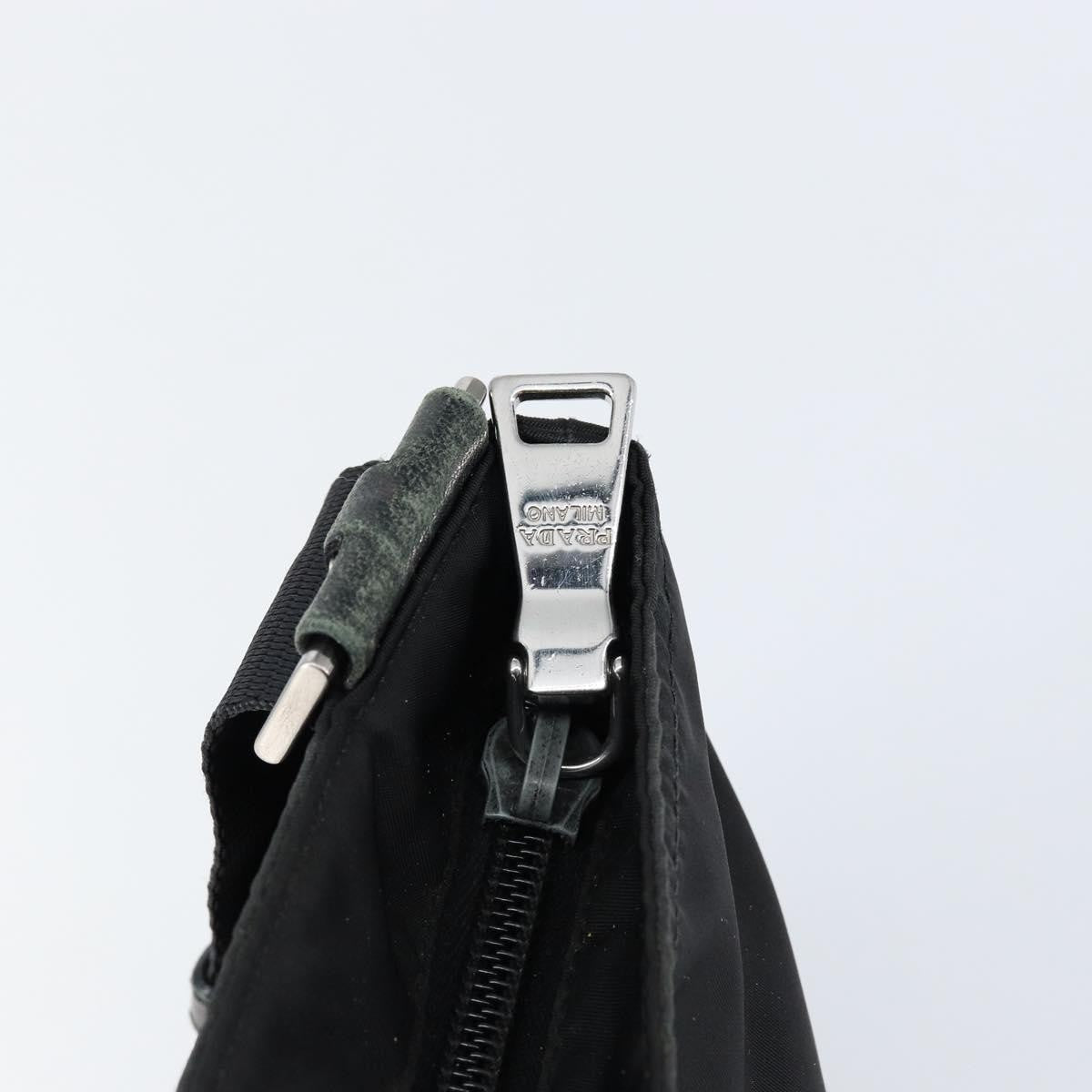 Prada Zip Messenger Bag Horizontal Quilt Tessuto, BLACK, NYLON, Shoulder bag