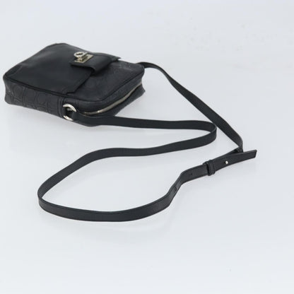 Salvatore Ferragamo Gancini Shoulder Bag Leather, BLACK, LEATHER, Shoulder bag