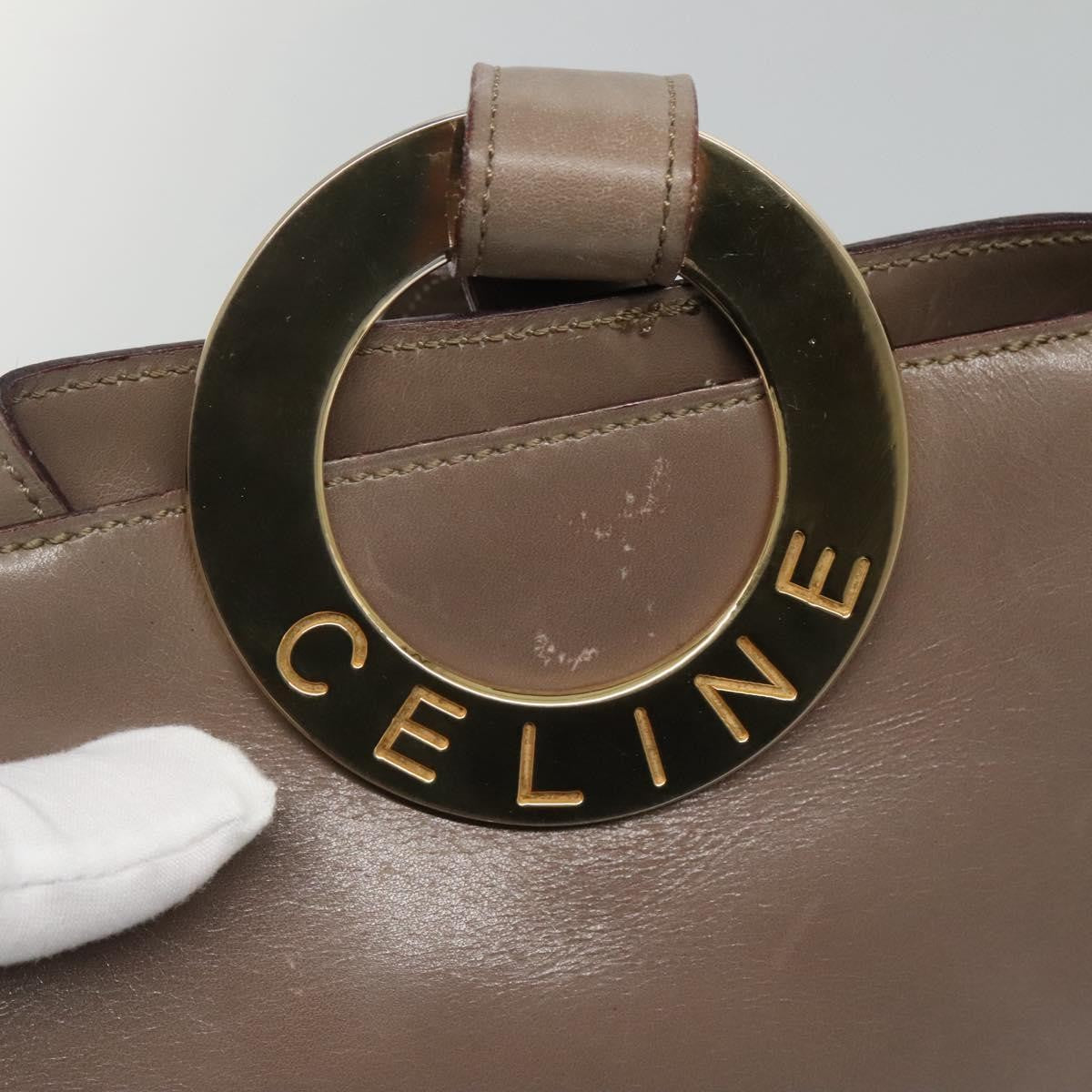 Celine Shoulder Bag Leather, BROWN, LEATHER, Shoulder bag
