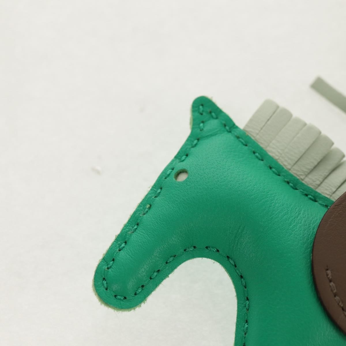 Hermes Pegase Rodeo Bag Charm Leather, GREEN, LEATHER, Charms and Keychains