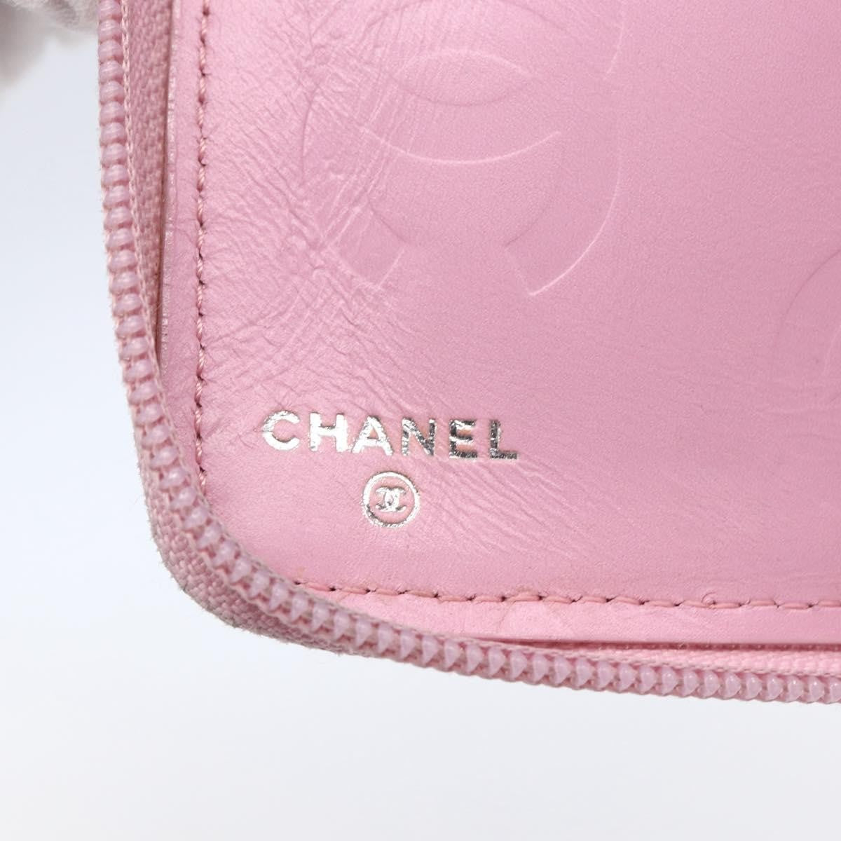 Chanel Cambon Zip Around Wallet Quilted Lambskin, PINK, LEATHER, Wallets