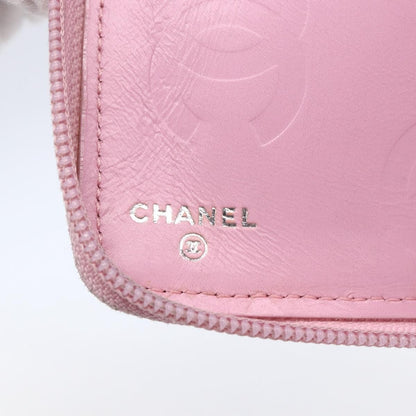 Chanel Cambon Zip Around Wallet Quilted Lambskin, PINK, LEATHER, Wallets