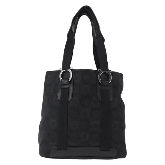 Salvatore Ferragamo Gancini Tote Gancini Canvas, BLACK, CANVAS, Tote bag