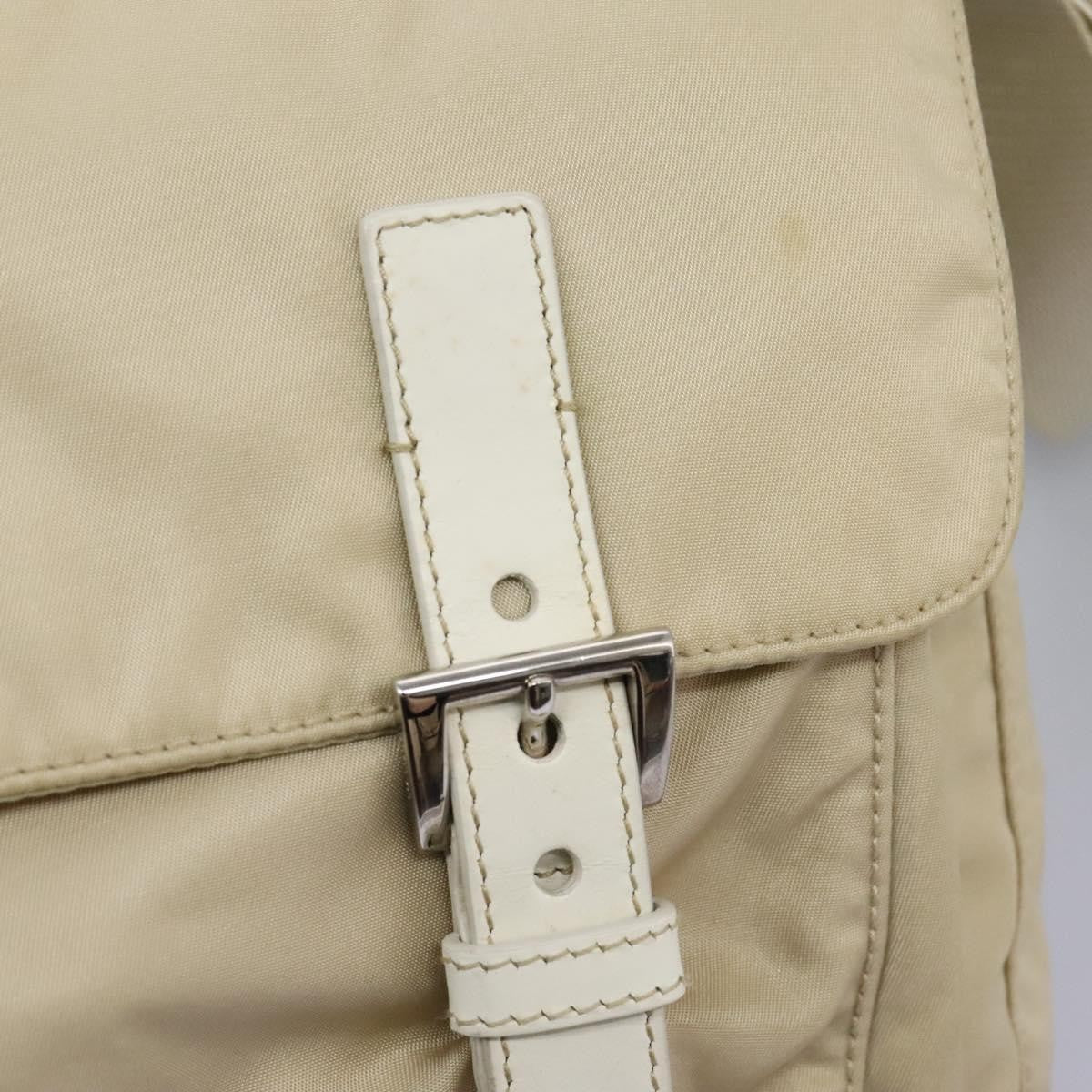 Prada Double Buckle Flap Messenger Bag Tessuto, BEIGE, NYLON, Shoulder bag