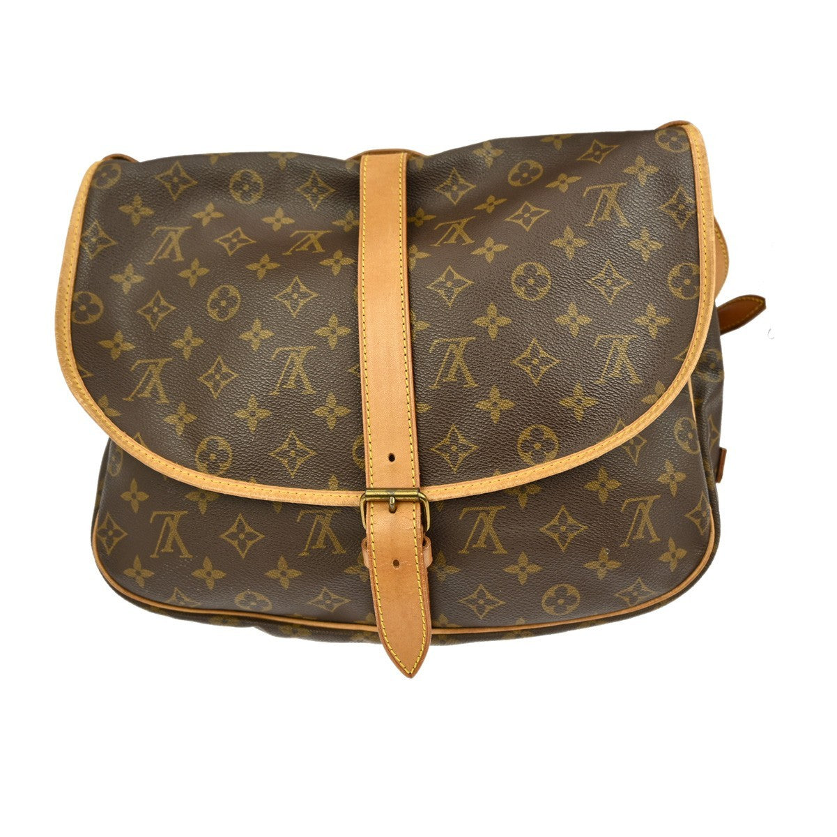 Louis Vuitton Saumur Handbag Monogram Canvas, BROWN, CANVAS, Shoulder bag