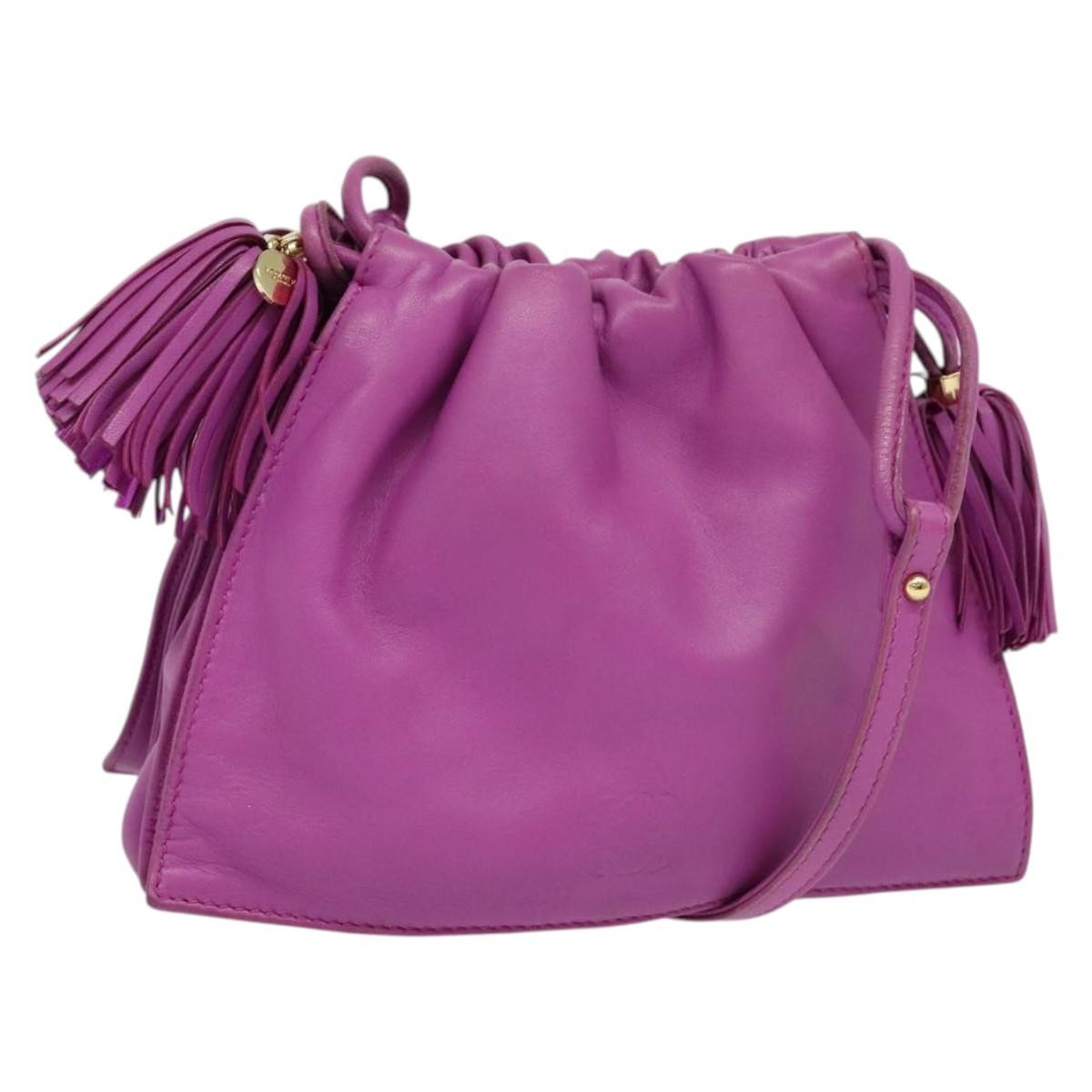 Loewe Flamenco Crossbody Bag Leather, PURPLE, LEATHER, Shoulder bag