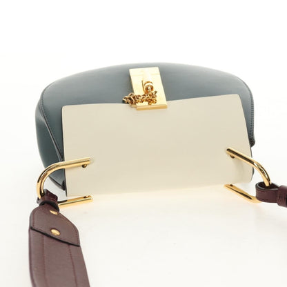 Chloe Drew Shoulder Bag Leather, BLUE, LEATHER, Shoulder bag