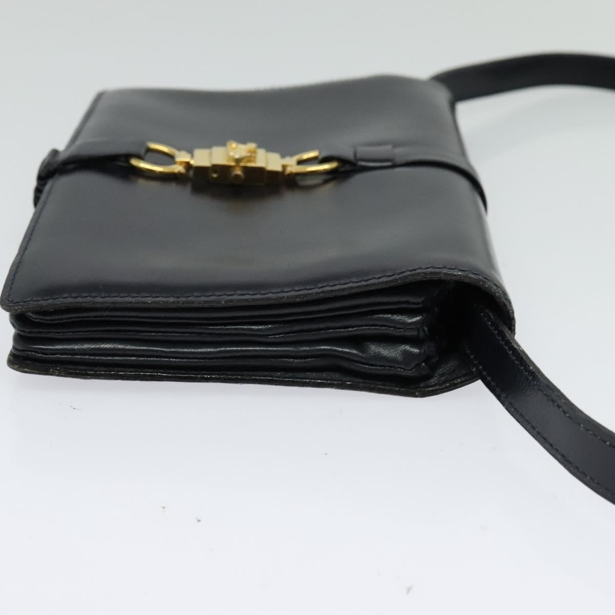 Celine Shoulder Bag Leather, NAVY, LEATHER, Shoulder bag