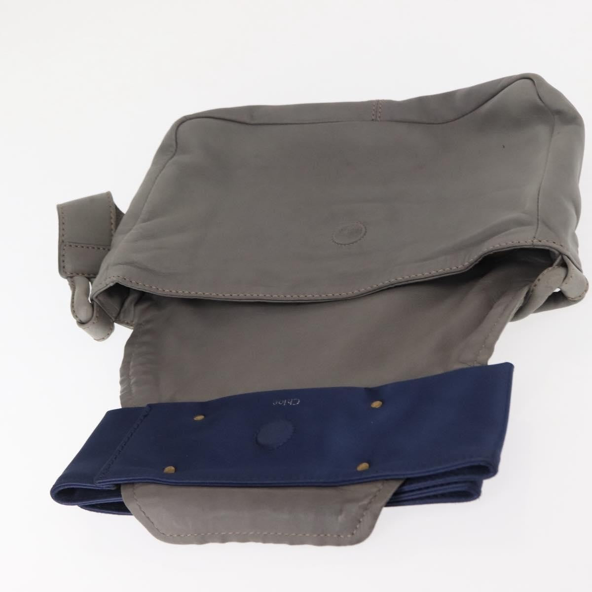 Chloe Vintage Flap shoulder bag Leather, GRAY, LEATHER, Shoulder bag