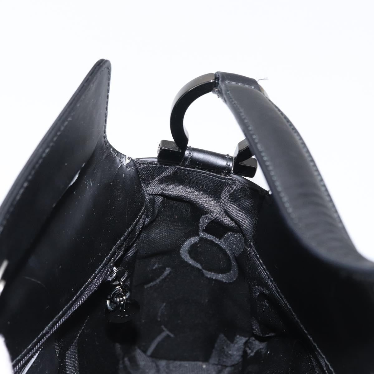 Salvatore Ferragamo Gancini Shoulder Bag Leather, BLACK, PATENT_LEATHER, Shoulder bag