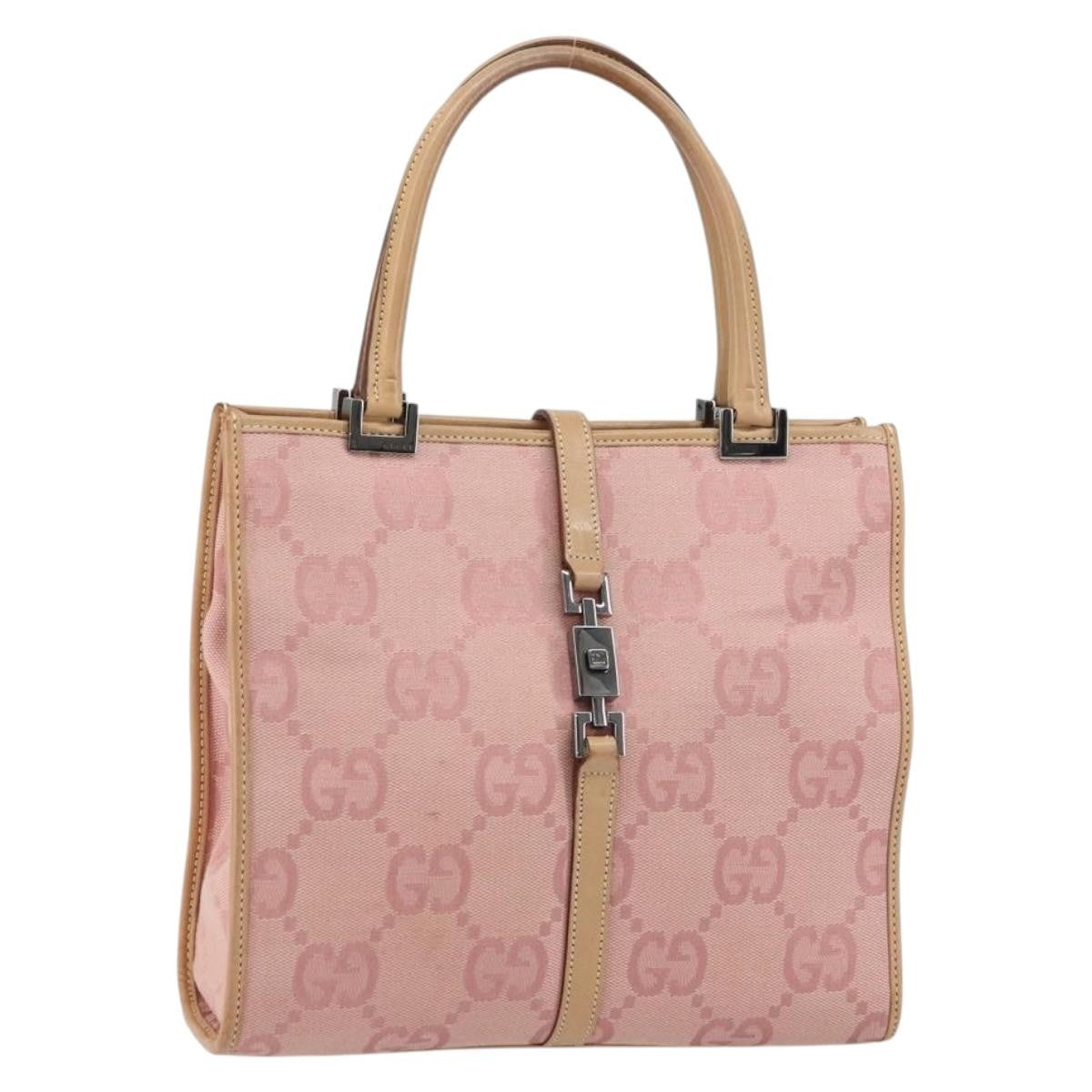Gucci Vintage Jackie Handbag Canvas, PINK, CANVAS, Handbag
