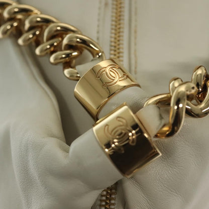 Chanel Rodeo Drive Zip Hobo Lambskin, WHITE, LEATHER, Handbag