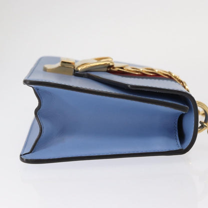 Gucci Sylvie Chain Shoulder Bag Leather, BLUE, LEATHER, Shoulder bag