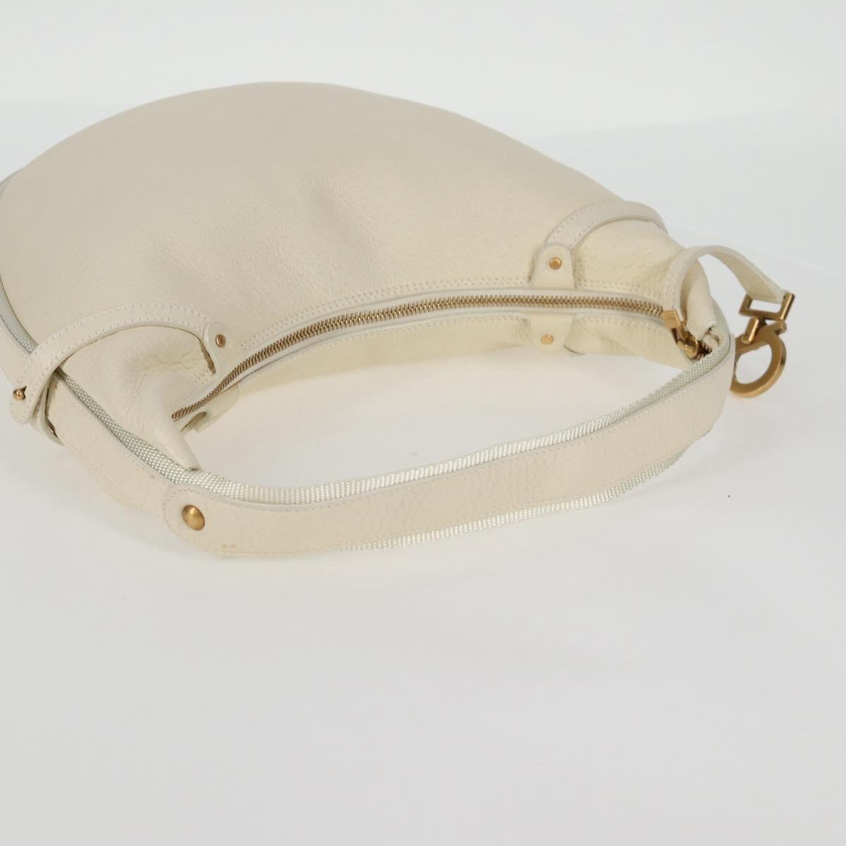 Salvatore Ferragamo Gancini Hobo Leather, BEIGE, LEATHER, Handbag