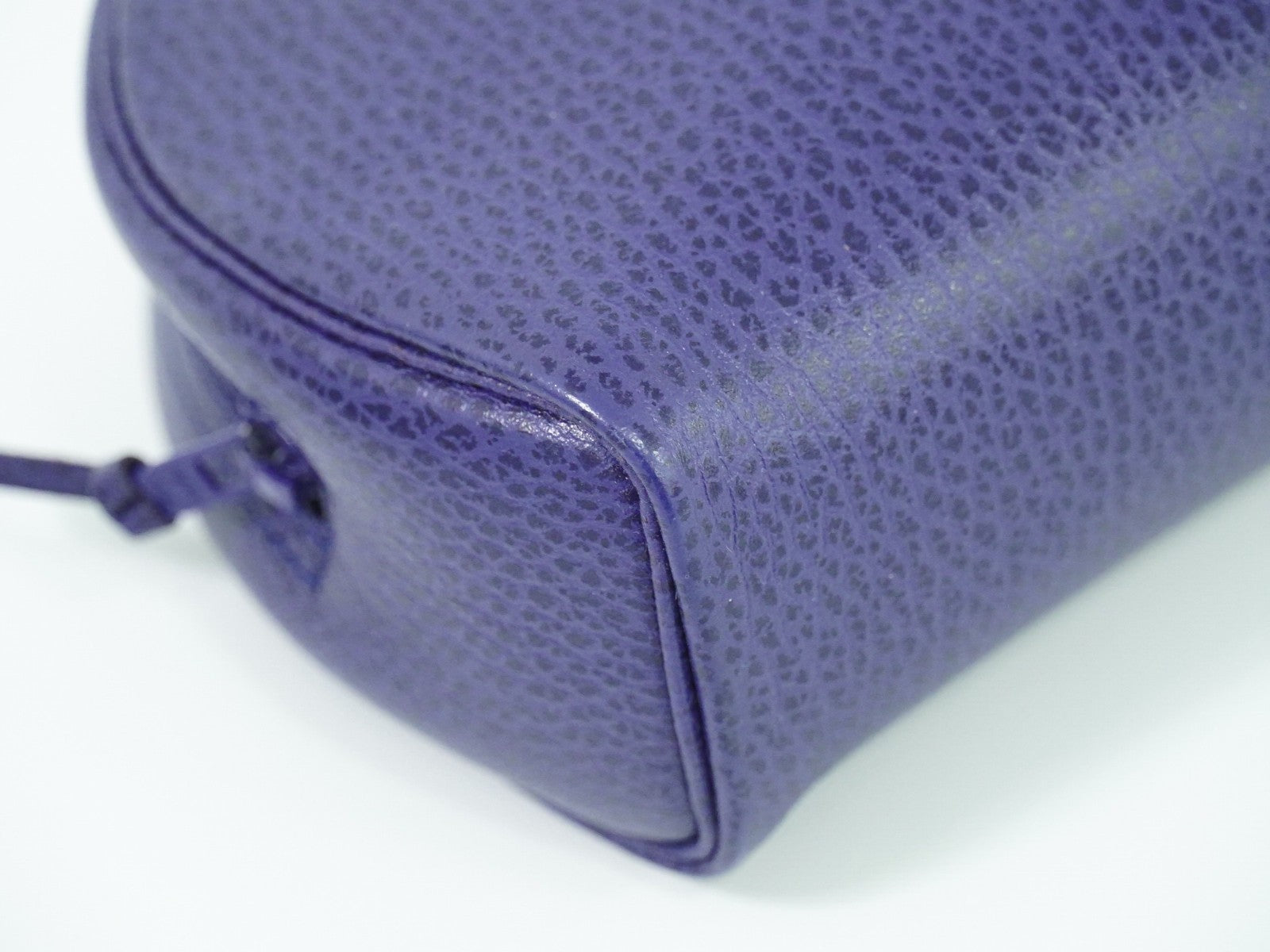 Christian Dior Vintage Zip Pochette Leather, BLUE, LEATHER, Clutche & pouche