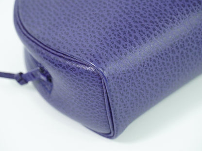 Christian Dior Vintage Zip Pochette Leather, BLUE, LEATHER, Clutche & pouche