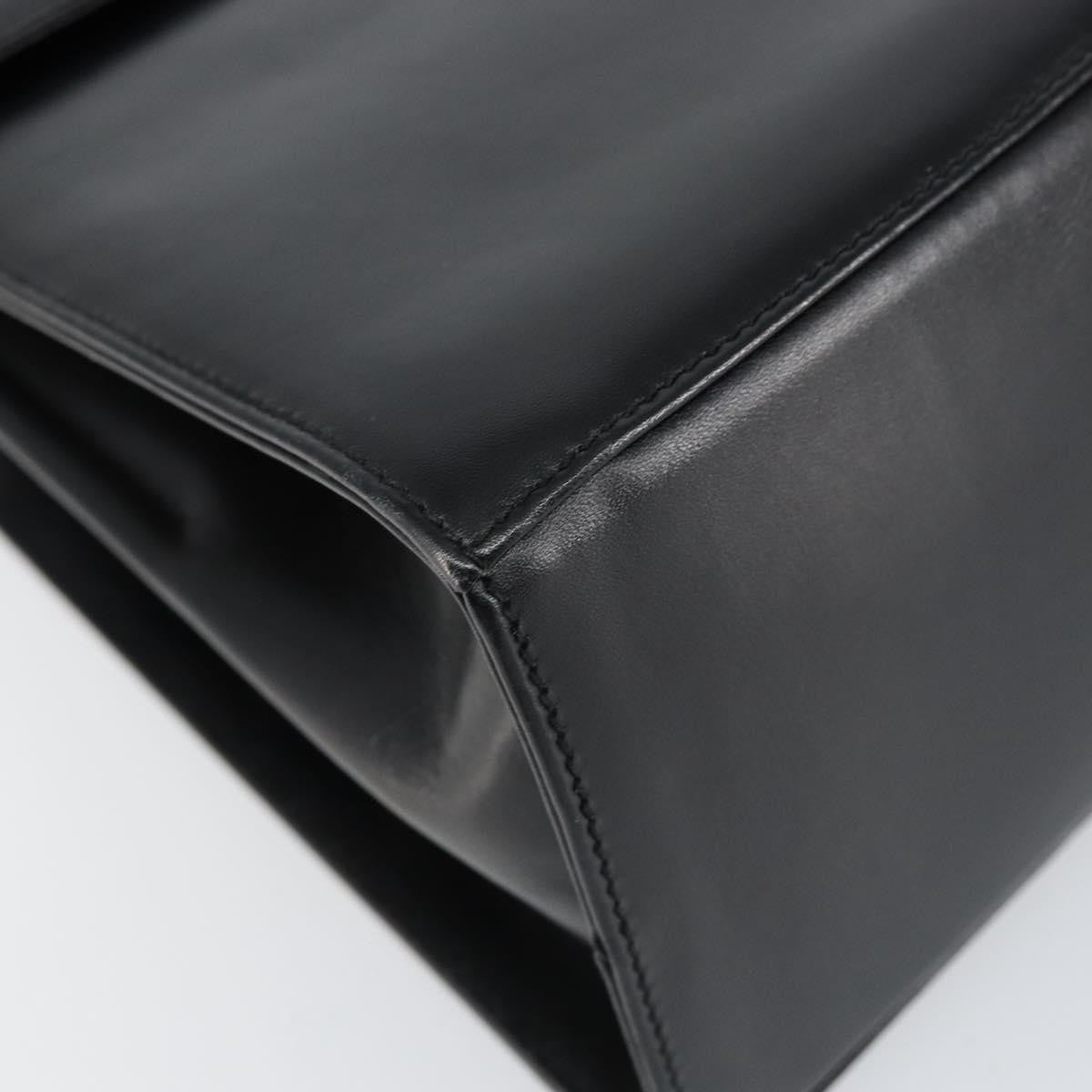 Salvatore Ferragamo Convertible Top Handle Bag Leather, BLACK, LEATHER, Handbag