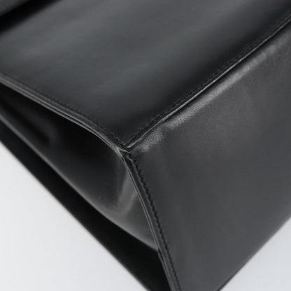 Salvatore Ferragamo Convertible Top Handle Bag Leather, BLACK, LEATHER, Handbag