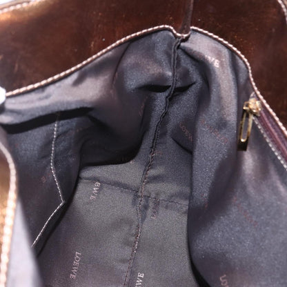 Loewe Vintage Anagram Tote Leather, METALLIC, LEATHER, Tote bag