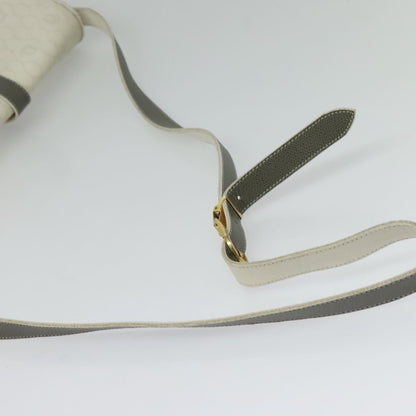 Christian Dior Vintage Honeycomb Flap Crossbody Bag Canvas and Leather, WHITE, CANVAS, Shoulder bag