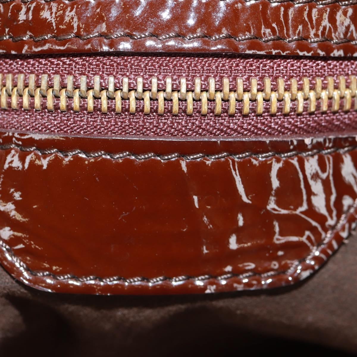 Louis Vuitton L Hobo Surya Leather, BROWN, PATENT_LEATHER, Tote bag