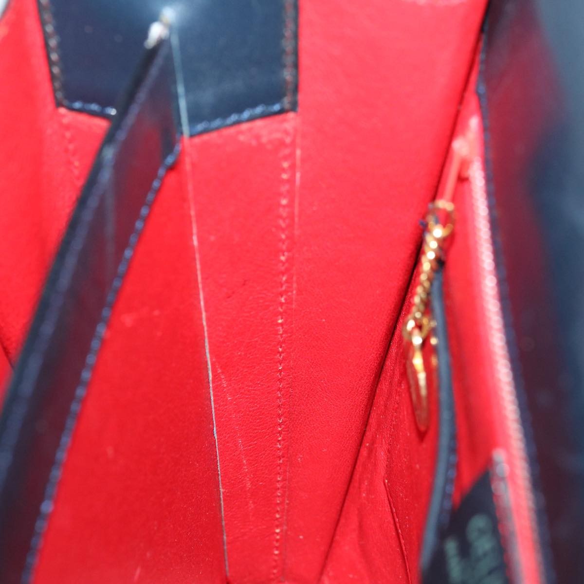 Celine Vintage Circle Logo Crossbody Bag Leather, NAVY, LEATHER, Crossbody bag