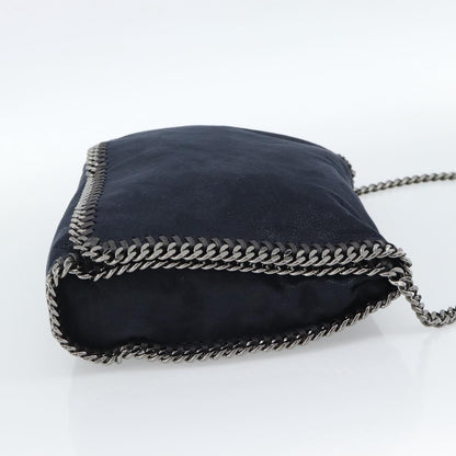 Stella McCartney Falabella Fold Over Flap Crossbody Bag Shaggy Deer, Navy, Synthetic, Shoulder Bag
