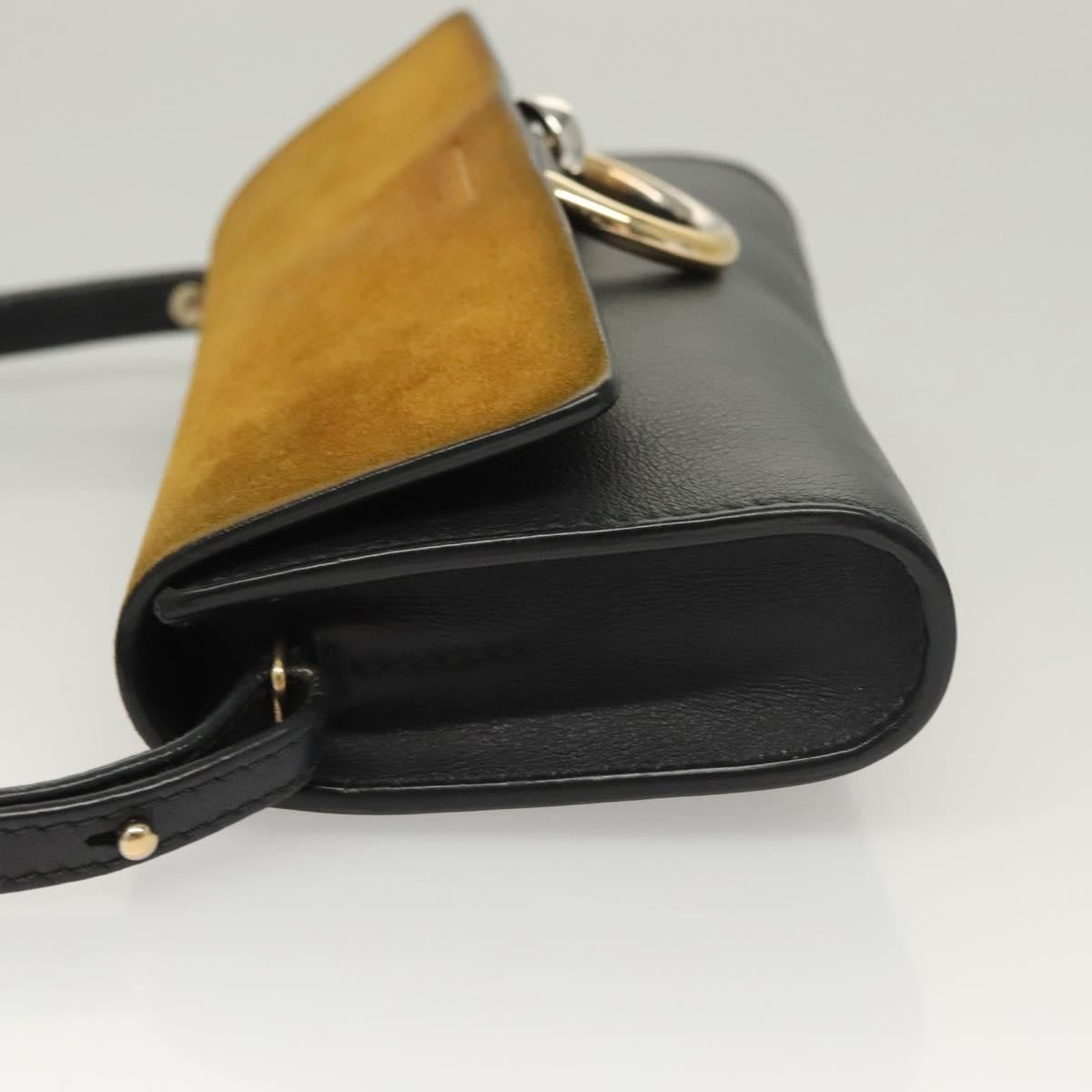 Chloe Faye Shoulder Bag Leather and Suede, NAVY, LEATHER, Shoulder bag