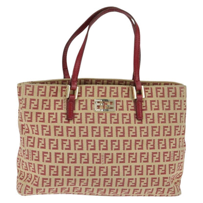 Fendi Vintage Shopping Tote Zucchino Canvas, RED, CANVAS, Handbag