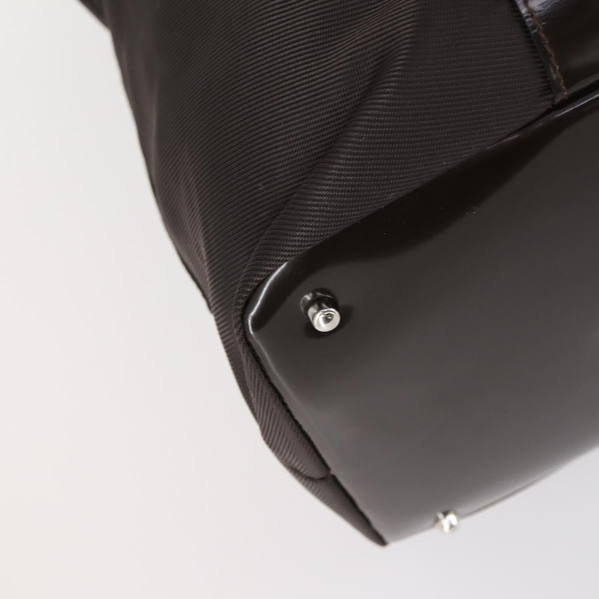 Gucci Vintage Bamboo Handle Tote Nylon, BROWN, NYLON, Tote bag