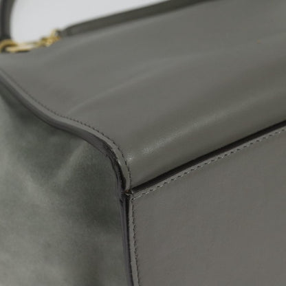 Celine Trapeze Bag Suede, GRAY, SUEDE, Handbag