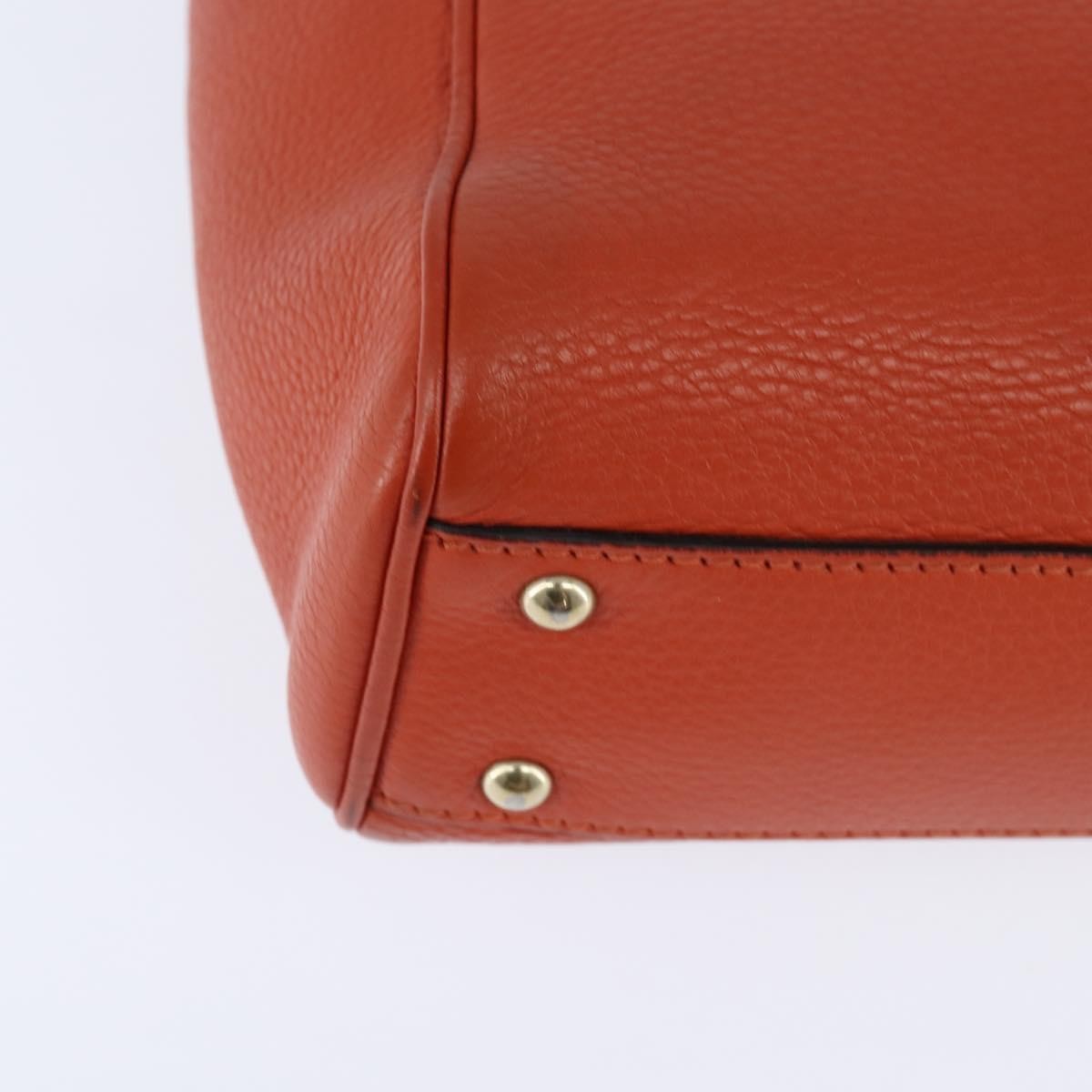 Gucci Bamboo Shopper Tote Leather, ORANGE, LEATHER, Handbag